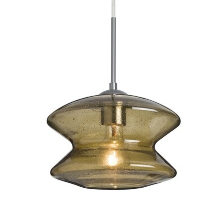 Besa Lighting Zen Cord Pendant, Latte Bubble, Satin Nickel Finish, 1x60W Incandescent 1JT-ZENLT-SN